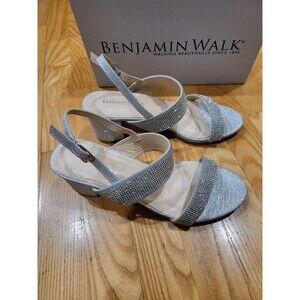 Touch Ups By Benjamin Walk Women's Ares Platform Silver Sandal Shoe, Size 7.5 M